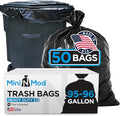 95-96 Gallon Trash Bags Heavy Duty | 50 Count | Extra Large 95-96 Gallon Trash Can Liners | 90-100 Gal for Outdoor Commercial and Home Use