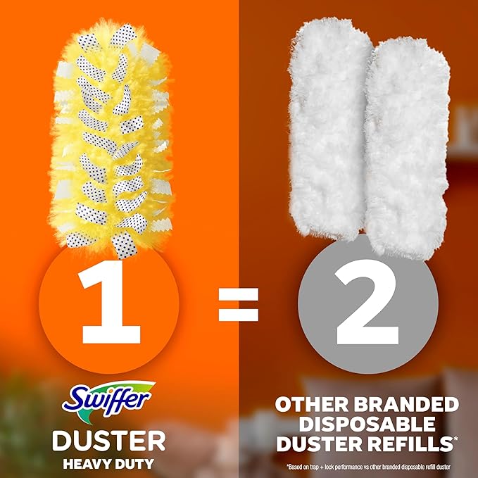 Swiffer Dusters Heavy Duty Multi-Surface Duster Refills for Cleaning Lavender 24 Count (4 Packs of 6)