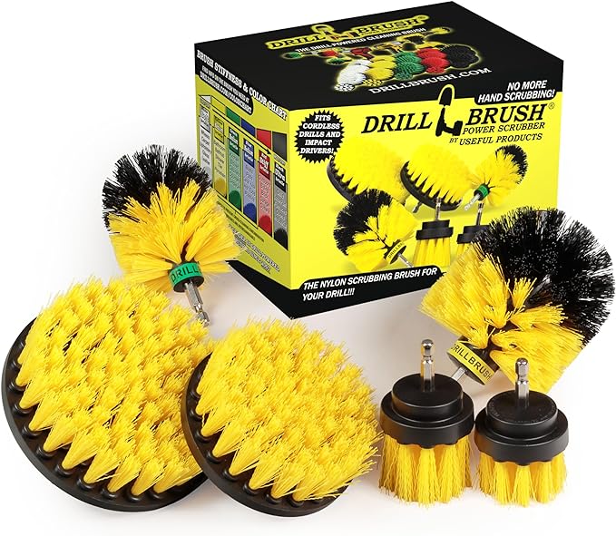 Drill Brush Attachments for Cleaning Shower Bathroom Grout Tile Bathtub Bath Mat Sink Tile Porcelain Fiberglass Cast Iron Flooring – Grout Cleaner Drill Brush Set - Bathroom Accessories Kit