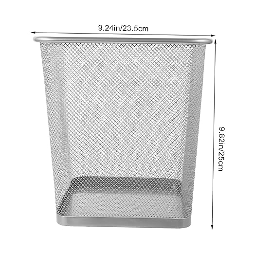 Unomor Household Mesh Design Trash Can Sturdy Iron Wastebasket for Indoor Use for Home Office and College Odor-Resistant Garbage Container