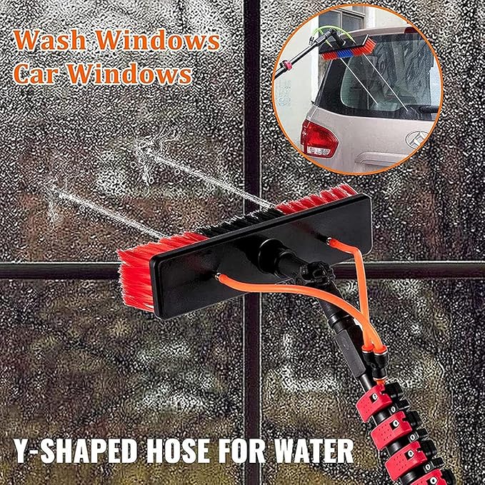 Water Fed Pole Kit Water Fed Cleaning System Outdoor Window Cleaner Window Cleaning Tool w/Water Fed Telescopic Brush/Brush Window and Solar Panel Cleaning System12FT/3.6M