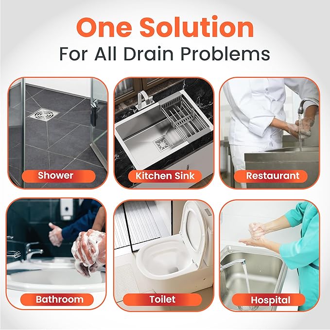 Liquiflo Hair Drain Clog Remover &amp Maintainer Eliminates Odors &amp Biofilm Odor-Free &amp Fumeless Declogger for Hair Grease &amp Organic Build up Safe for All Piping