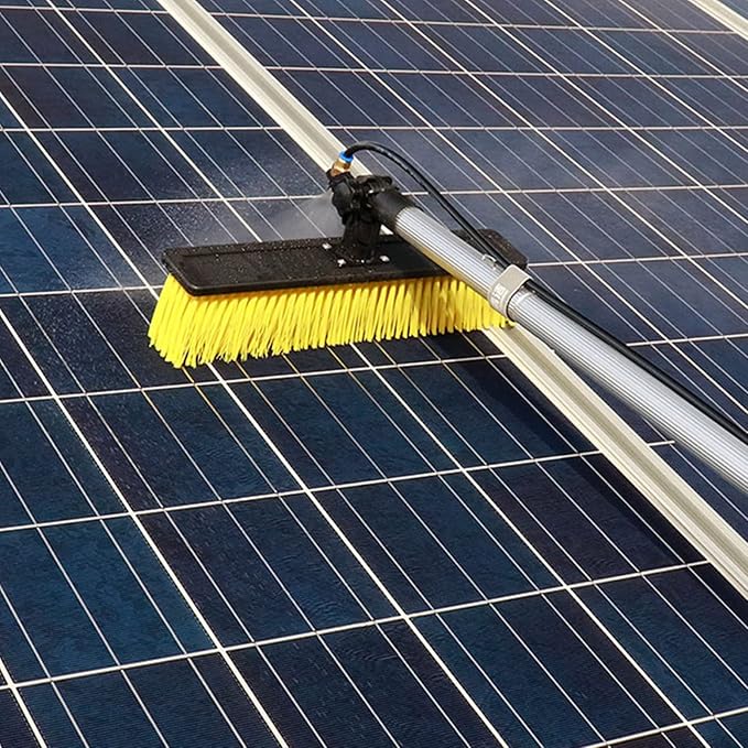 3.5-9m Water Fed Telescopic Brush Cleaning Photovoltaic and Solar Panels Washing Set Equipment Extension Pole Cleaning for Trucks Windows Multi-Purpose Water Spray Brush Cleaner for Trucks Windows