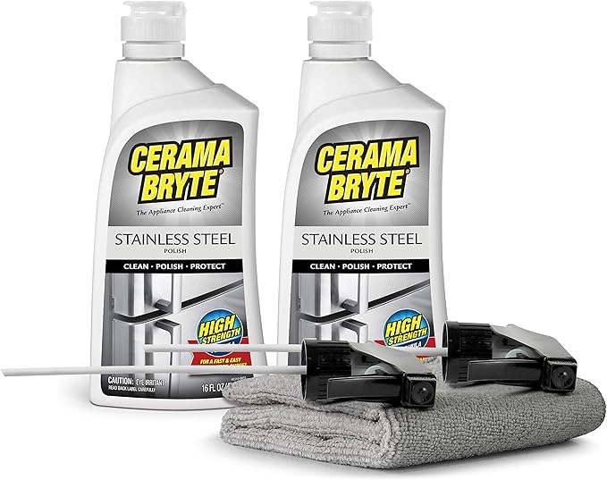 Cerama Bryte Cook Top Cleaner 18 oz 2-Pack &amp 16 oz Stainless Steel 2-Pack