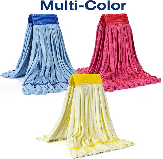 Matthew Microfiber Tube Mop(MeduimBlue12Pack) Heavy Duty Mop Head ReplacementExcellent AbsorbencyPremium launderabilityReusableLoop end for HomeCommercial&ampIndustrial Use