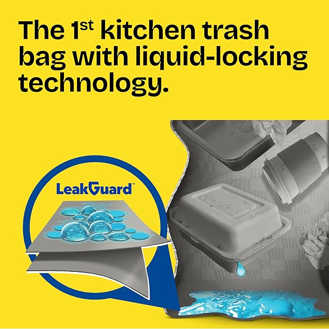 Glad ForceFlex MaxStrength LeakGuard Trash Bags 13 Gal Fresh Air 90 Ct (Package May Vary)