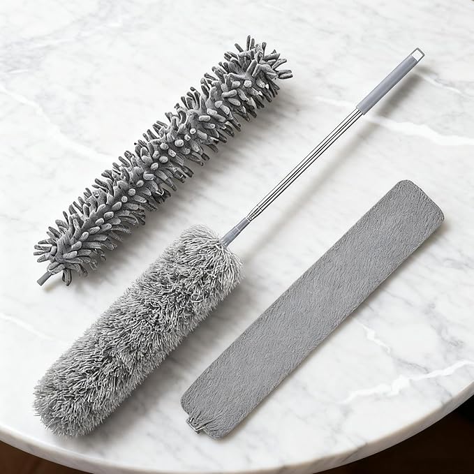 Retractable Duster Extendable &amp Flexible Cleaning Tool 46x10x9cm Microfiber Mop Household Dust Collector Lightweight and Easy to Maneuver with A Comfortable Grip Handle for Home