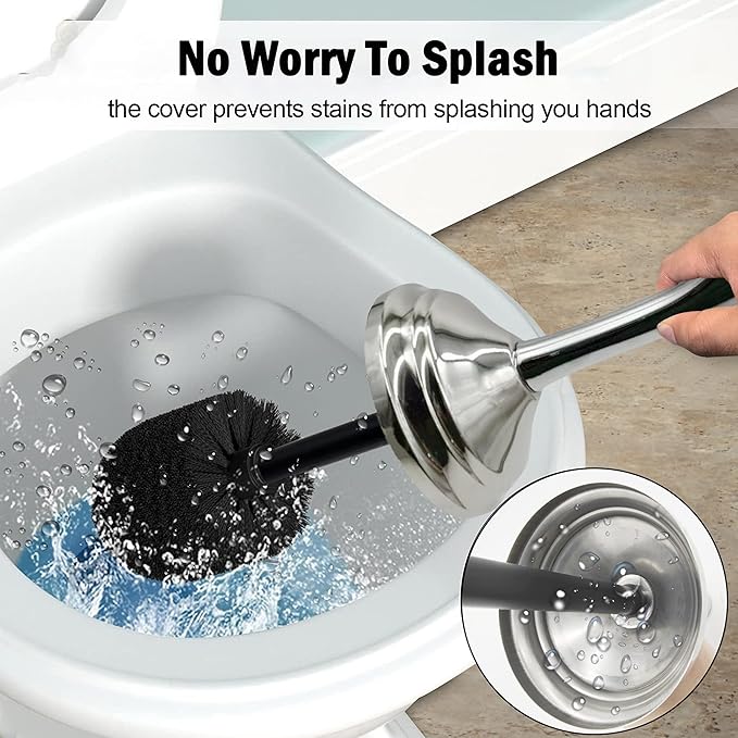 Vince Camuto Toilet Bowl Brush with Holder Durable Bathroom Cleaning Tool Modern Design for Easy Toilet Maintenance Bathroom Cleaner Brush for Efficient Cleaning and Hygiene