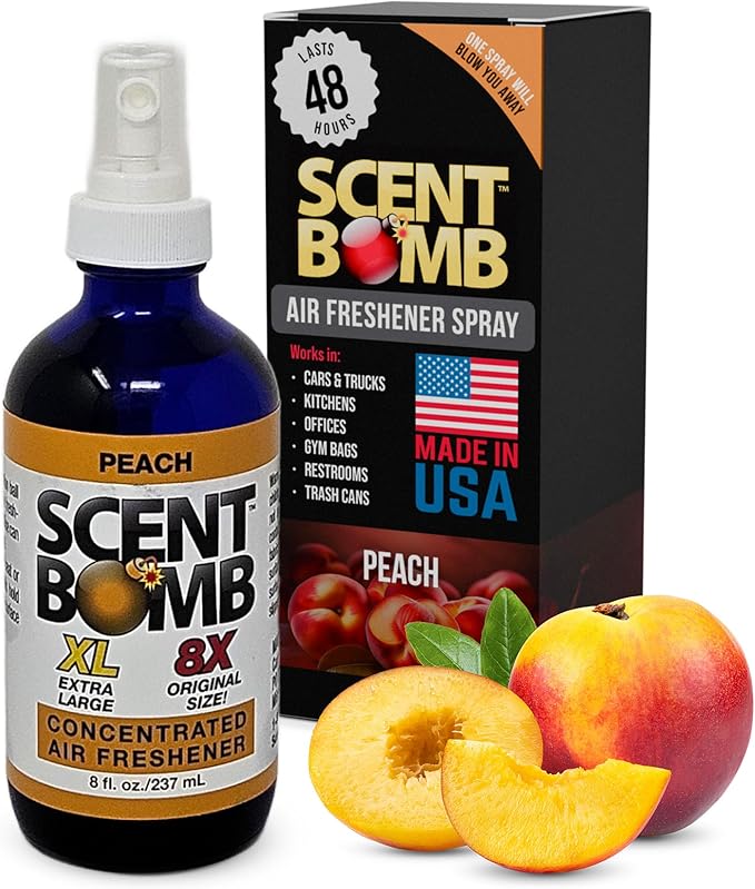 Scent Bomb Air Freshener Spray Long-Lasting Odor Eliminator for Home &amp Car Effective Deodorizer Spray for Kitchen Bathroom Fresh Room Spray &amp Smell Neutralizer Peach