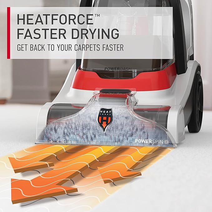Hoover PowerDash Pet+ Compact Carpet Cleaner Machine Lightweight Carpet Shampooer Machine Pair with a Hoover Carpet Cleaner Solution for a Bright Refreshed Home