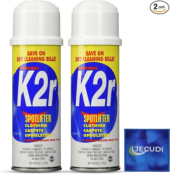 K2R SpotLifter Spot Remover Spray – Quick-Drying Stain Remover for Clothing Carpets Upholstery &amp Wallpaper – Built-In Brush Cap for No-Mess Touch-Ups – 10oz (2 1)