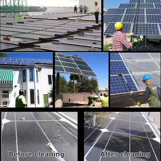 6M 7.2M 9M 12M Window Cleaning Water Fed Poles Conservatory Roof Cleaning Kit Water/Hose Fed Pole Solar Panel Cleaning Equipment Long Pole Window Cleaner30cmbrush-24