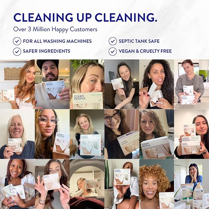 The Clean People Fragrance Free Laundry Detergent Pods - Hypoallergenic Laundry Pods - Ultra Concentrated Recyclable Packaging Stain Fighting - Fragrance Free 96 Pack
