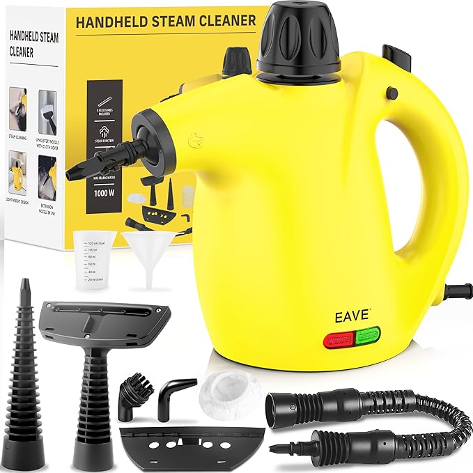 Handheld Steam Cleaner Steamer for Cleaning Portable Upholstery Steamer for Surface Cleaning Hand Steam Cleaner for Furniture Car Detailing Home Kitchen Bathroom Upholstery