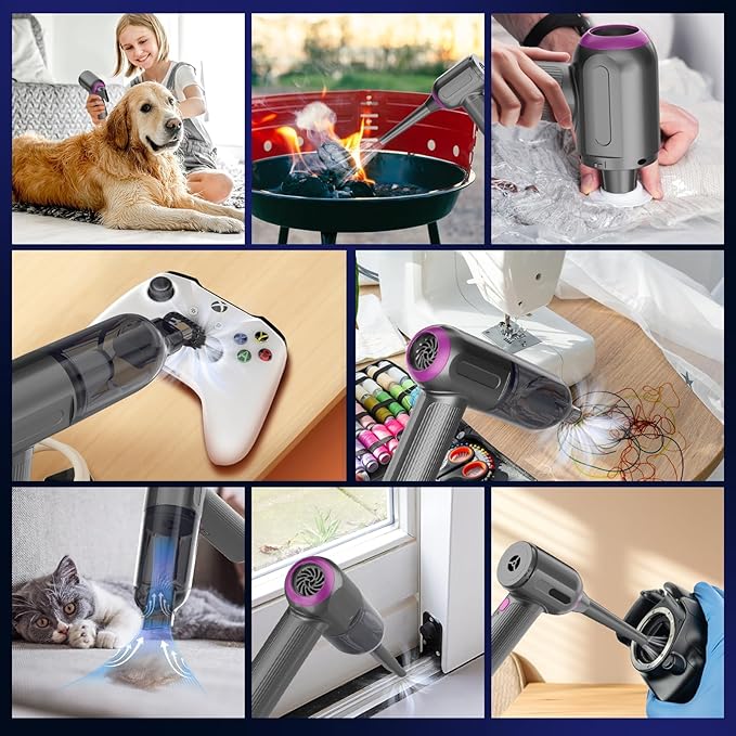 7000Pa Mini Vacuum Cleaner: Handheld Vacuum &amp Electronics Duster &amp Hand Pump Cordless Keyboard Vac 3-Gear Compressed Air Blower for Computer Sewing Machine Laptop Car Home Office