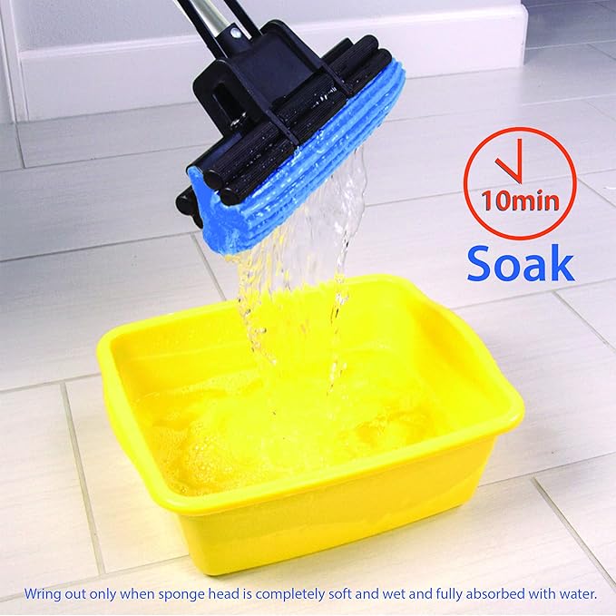 Kitchen + Home PVA Sponge Roller Mop - 11 Quadruple Roller All Purpose Floor Cleaner