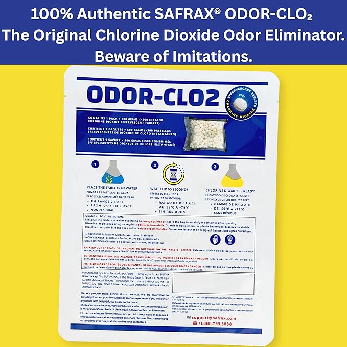 ODOR-CLO2 Chlorine Dioxide Odor Removal - Air Freshener &amp Deodorizer