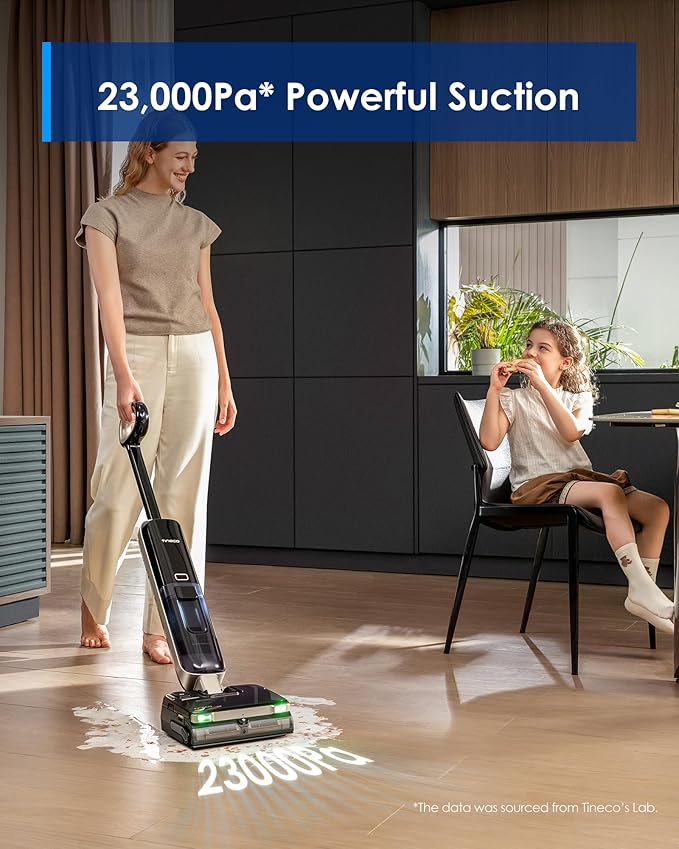 Tineco Floor ONE S9 Master Wet Dry Vacuum Cleaner ThermoBlast Tech &amp Hot Water Vacuum Mop 23kPa Suction 65 Min Runtime 185°F Flashdry 3.9inch Ultra-Slim Stretch Mop