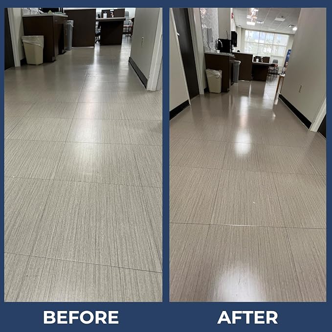 UltraShield Burnishing Formula – Super High Gloss Flooring Protection &amp Enhancement For Commercial and Industrial Floor Tile Wet Look Shine Non Slip Janitorial Supplies (2 x 1 Liter Pack)