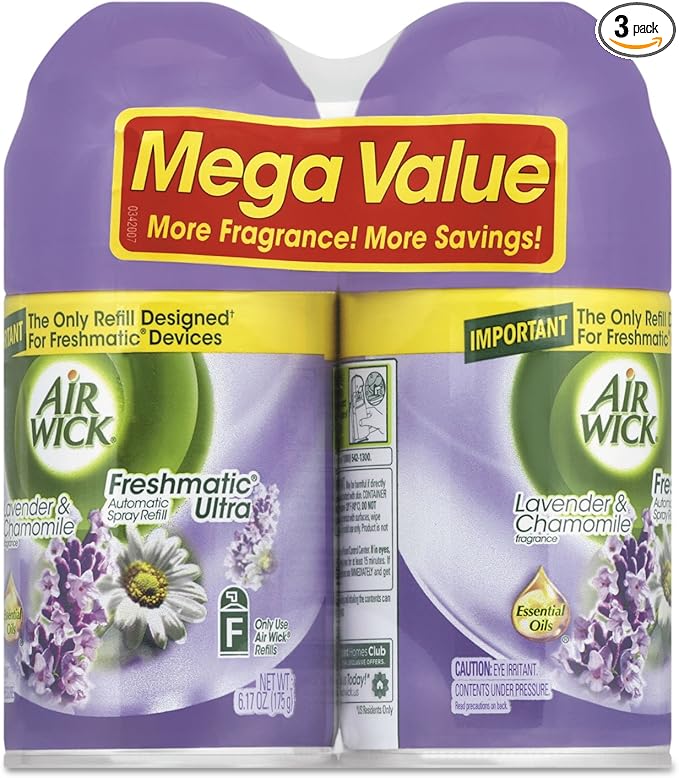 Air Wick 85595 Freshmatic Ultra Spray Refill Lavender/Chamomile Aerosol 6.17oz 2/Pk 3 Pk/Ct