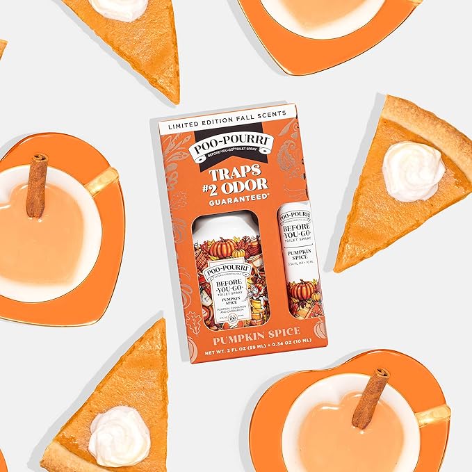 Poo-Pourri Toilet Spray 2 Oz &amp 10 ml Pumpkin Spice 2 Count