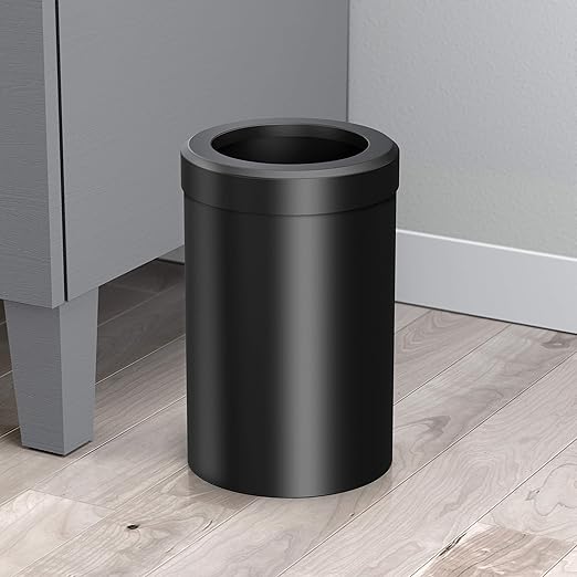 Gatco Small Bathroom Trash Can With Lid Round 3 Gallon Stainless Steel Wastebasket Under Sink Matte Black For Bathroom Bedroom Office (1912)