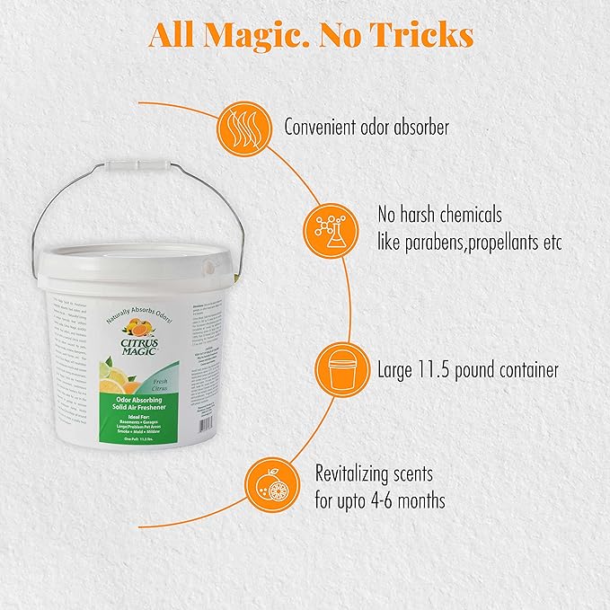 Citrus Magic Odor Absorbing Solid Air Freshener Fresh Citrus 11.5-Pound
