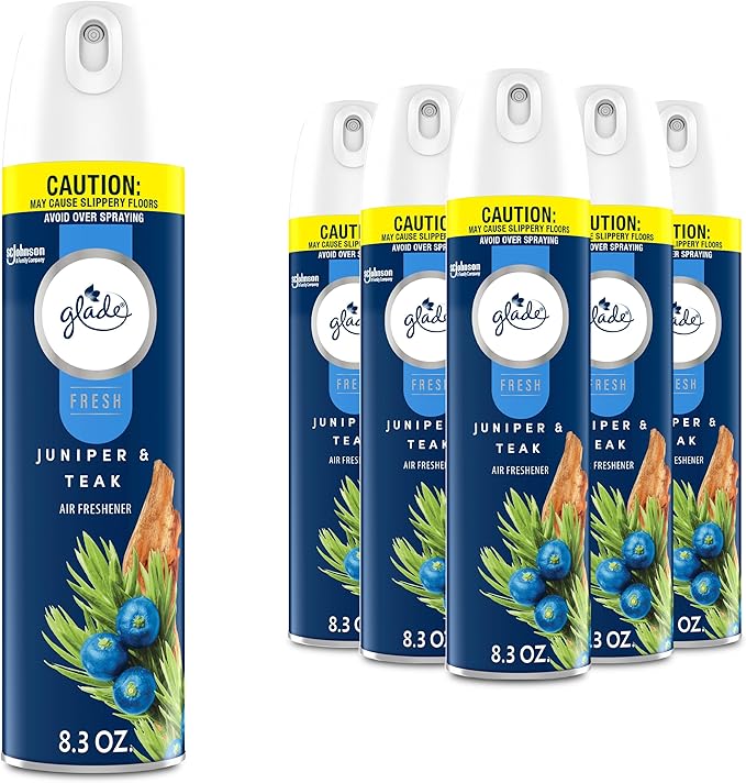 Glade Air Freshener Room Spray Juniper &amp Teak Fresh Collection 8.3 oz 6 Count