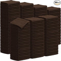 Tenare 100 Pack 12'' x 12'' Microfiber Cleaning Cloths Reusable Cleaning Rags Bulk Microfiber Towels Softer Highly Absorbent Washcloths for House Kitchen Car Window(Brown)