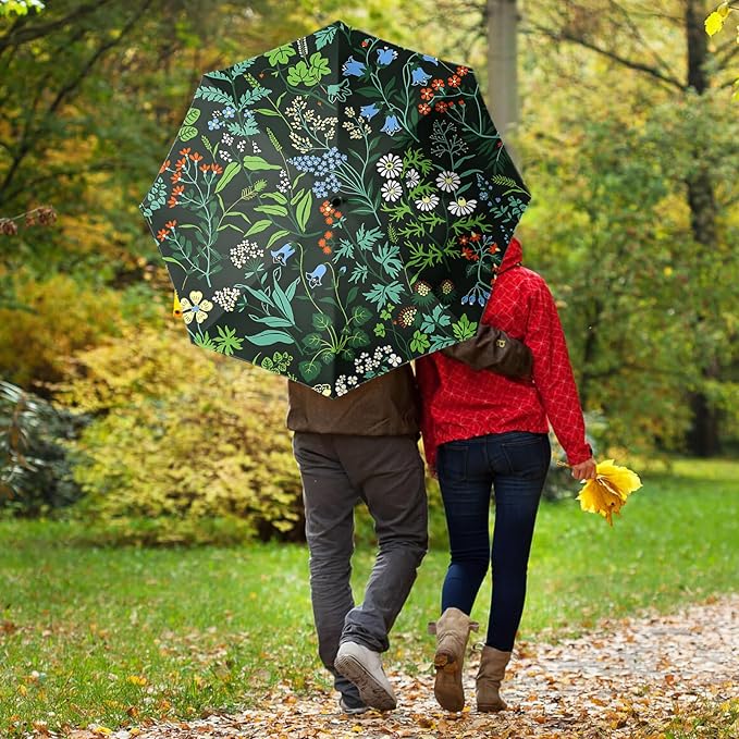 Small Compact Travel Automatic Folding Umbrella for Women Portable Lightweight Rain Wind UV Sun Shade