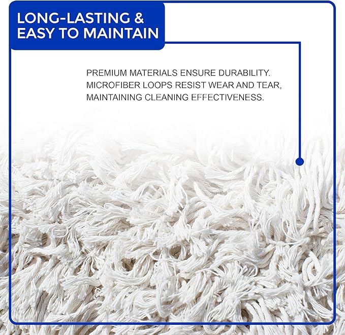 Nine Forty 18 Premium Cotton Dust Mop Kit - Heavy Duty Mop Head with Handle for Industrial Commercial and Residential Cleaning - Dry Floor Duster for Hardwood Surfaces - White
