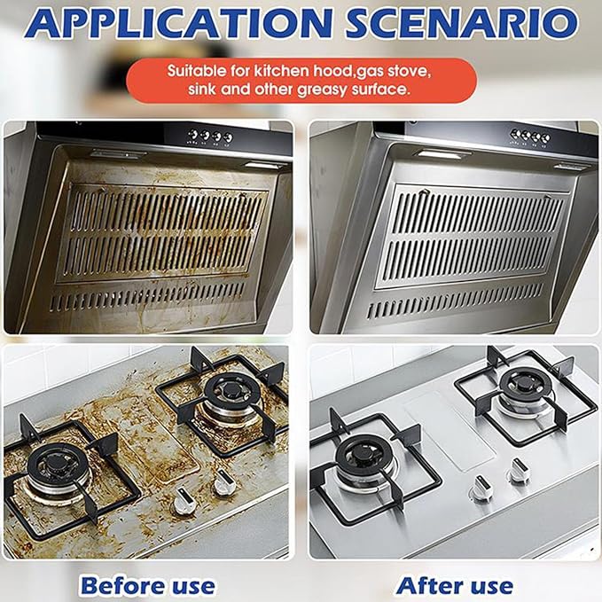 Kitchen Heavy Oil Cleaner Stain Kitchen Oil Stain Cleaner Spray Heavy Duty Degreaser Spray Home All-Purpose Grease Remover (1 bottle)
