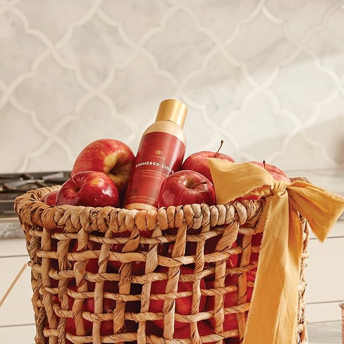 Thymes Simmered Cider Fragrance Mist - Scented Room Spray for Home Fragrance - Notes of Apple &amp Cardamom - Bedroom &amp Bathroom Air Freshener - Simmered Cider - 3 oz