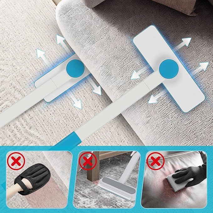 Pet Hair Removal Tool - Pet Hair Remover for Cat &amp Dog Hair Cleaning Carpet Rake for Fabric Furniture Pet Carpet Cleaner Come with Adhesive Hook Convenient to Hang &amp Store an Ideal for Pets