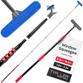 Tyroler Professional Window Squeegee with Extension Pole | 5.3-18.6ft Squeegee for Windows Cleaning | Outdoor Window Cleaner Tool Windows Washing Kit with Extension Pole | Window Cleaning Kit