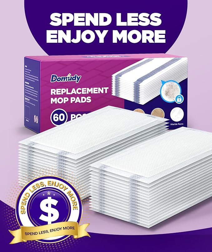 4-Layer Super Absorbent Pad Refills for Swiffer Wet Jet Mop Heavy Duty &amp No-Shedding Mopping Pads Refill Disposable Streak-Free Cleaning for All Sealed Floors 60 Pack