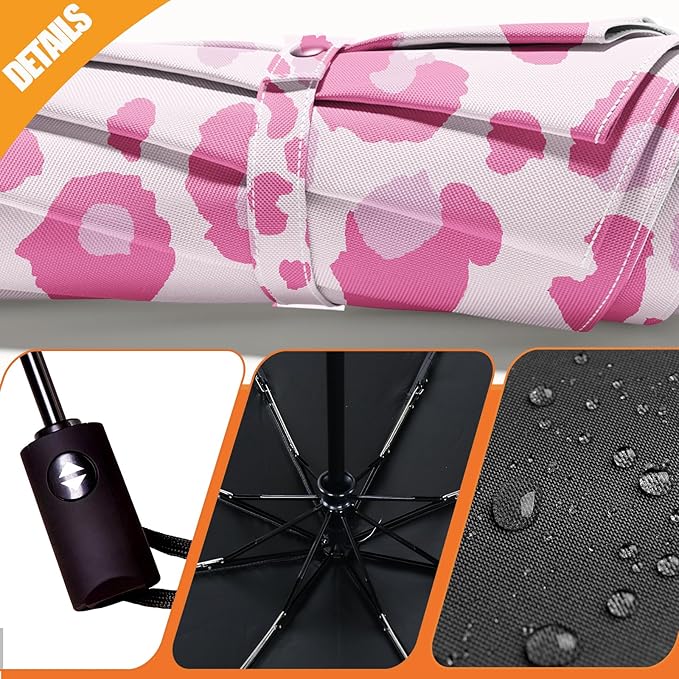 Small Compact Travel Automatic Folding Umbrella for Women Portable Lightweight Rain Wind UV Sun Shade