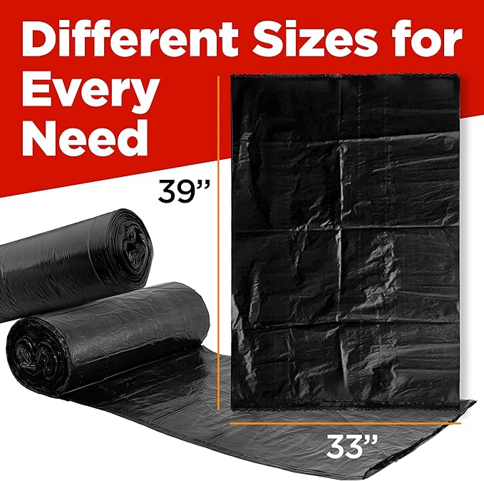 ToughBag 30-33 Gallon Trash Bags Heavy Duty 32 x 38 Black Garbage Bags (250 COUNT) – 30+ 32 Gallon Trash Bags - Made In USA