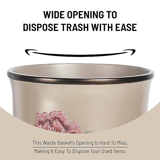 Zahari Home Decorative Trash Can for Bathroom Office &amp Bedroom - 2.1 Gallons Stylish &amp Small Trash Can for Dorms Desktop &amp Restroom - Chic Waste Basket for Compact Spaces Larrisa