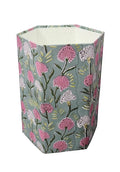 Christmas Decorative Hand Block Printed Waste Basket/Trash Can/Garbage Can/Card Board Trash Can Housewarming Gift (Pink&ampWhite)