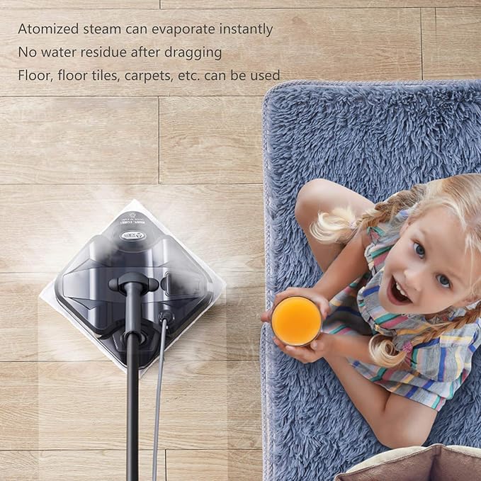 Electric Steam Mop High Temperature Cleaner Washer and Polisher Carpet Floor 1200W Electric Mop Hard Floor Steam Cleaner for All Floors White (White)