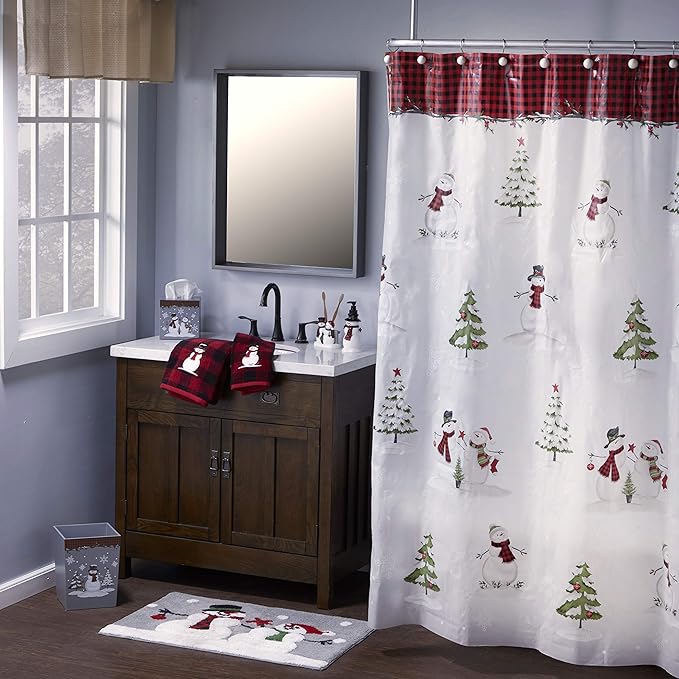 SKL Home Woodland Winter Wastebasket Red