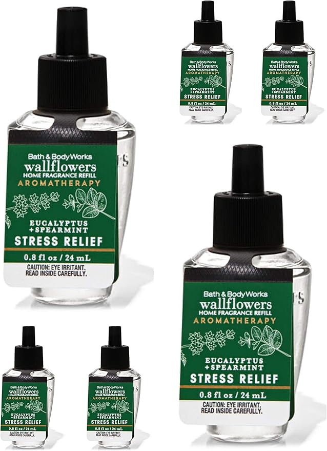 Bath &amp Body Works Eucalyptus Spearmint 6-Pack Wallflowers Sampler 0.8 fl oz / 24 mL Each