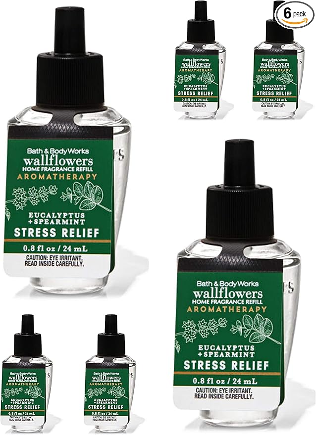 Bath &amp Body Works Eucalyptus Spearmint 6-Pack Wallflowers Sampler 0.8 fl oz / 24 mL Each