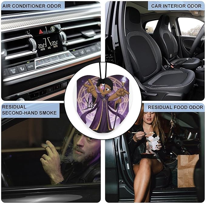 5PCS Car Air Freshener Hanging Personalized Double Sided Wizard Car Fresheners Long Lasting New Cars Scents Cute Automotive Freshies for Closets Drawers (tea)