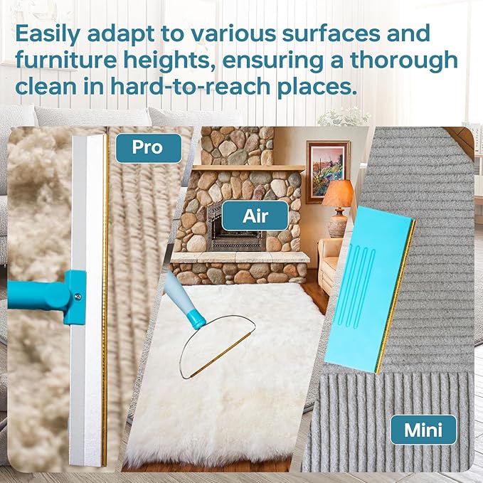 Pet Hair Remover Set 3Pcs Pet Hair Remover ToolCarpet Rake for Dogs &amp Cats Hair RemovalCarpet Rake for Pet Hair Removal Pet Hair Removal Broom for Rug Couch Pet Bed CarClothes Furniture