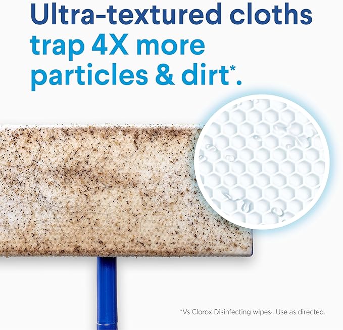 Clorox Disinfecting Wet Mop Pad Disposable Mop Heads Multi-Surface Floor Wipes Rain Clean 2 Packs 24 Wet Refills Per Pack (Package May Vary)