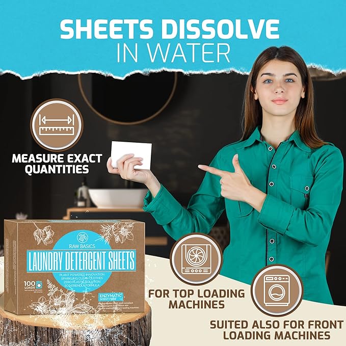 Scent Boosters for Washer Wild Lemon Aroma and Laundry Detergent Sheets Unscented 100 Loads