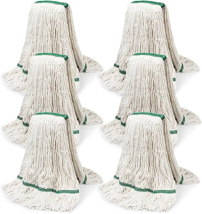 20oz Heavy Mop Replace Head 6 Pack Commerical Replacement Mopmop Head ReplacementReusable Mop Head Refills-Replacement Mop Heads Suitable for Heavy Commercial Industrial Residential Areas