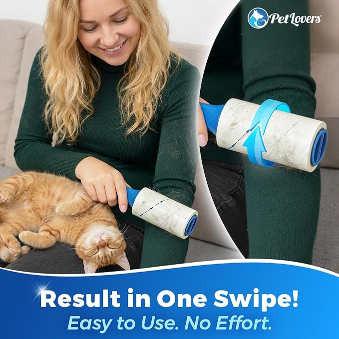 PetLovers Extra Sticky Lint Roller Mega Value Set 900 Sheets for Pet Hair Removal and Clothes Dog and Cat Lint Remover 10 Pack